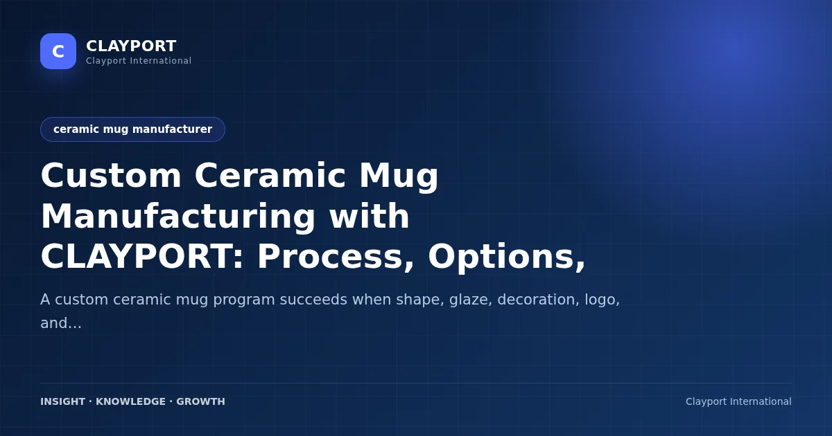 Custom Ceramic Mug Manufacturing with CLAYPORT: Process, Options, and Buyer Checklist