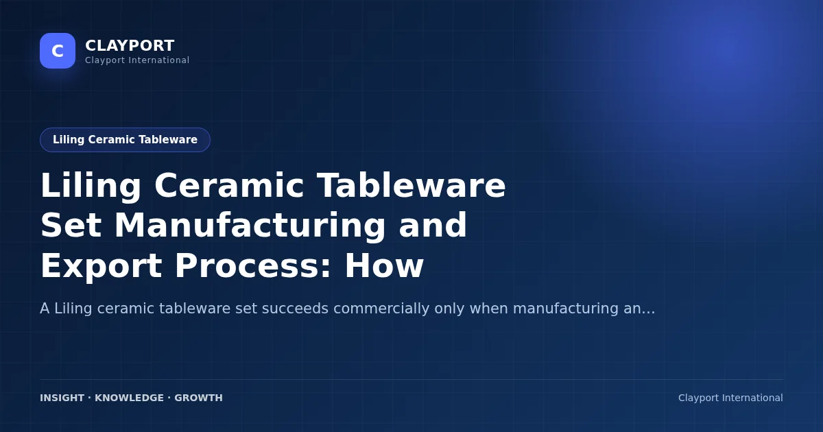 Liling Ceramic Tableware Set Manufacturing and Export Process: How Buyers Evaluate a Program
