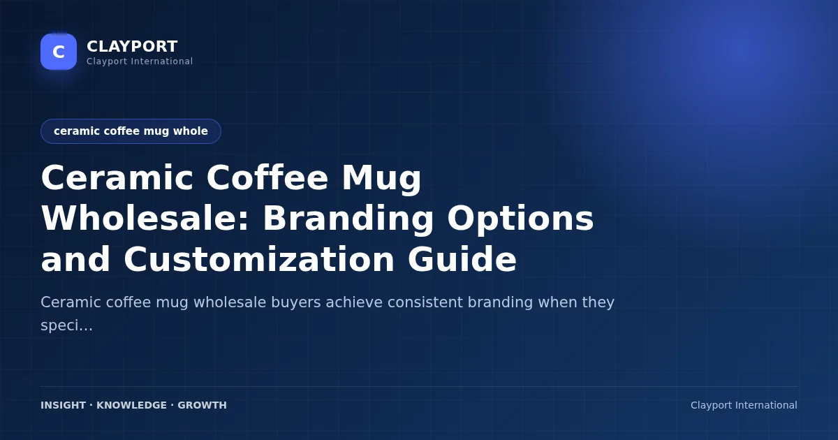 Ceramic Coffee Mug Wholesale: Branding Options and Customization Guide