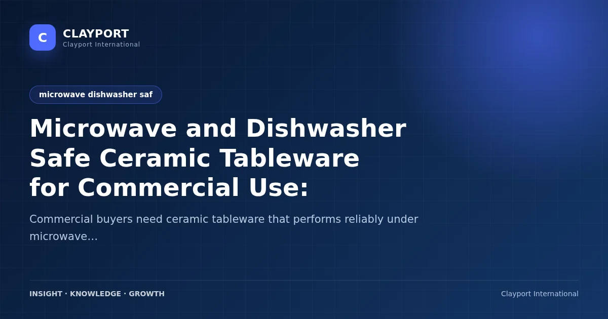Microwave and Dishwasher Safe Ceramic Tableware for Commercial Use: What Buyers Must Verify