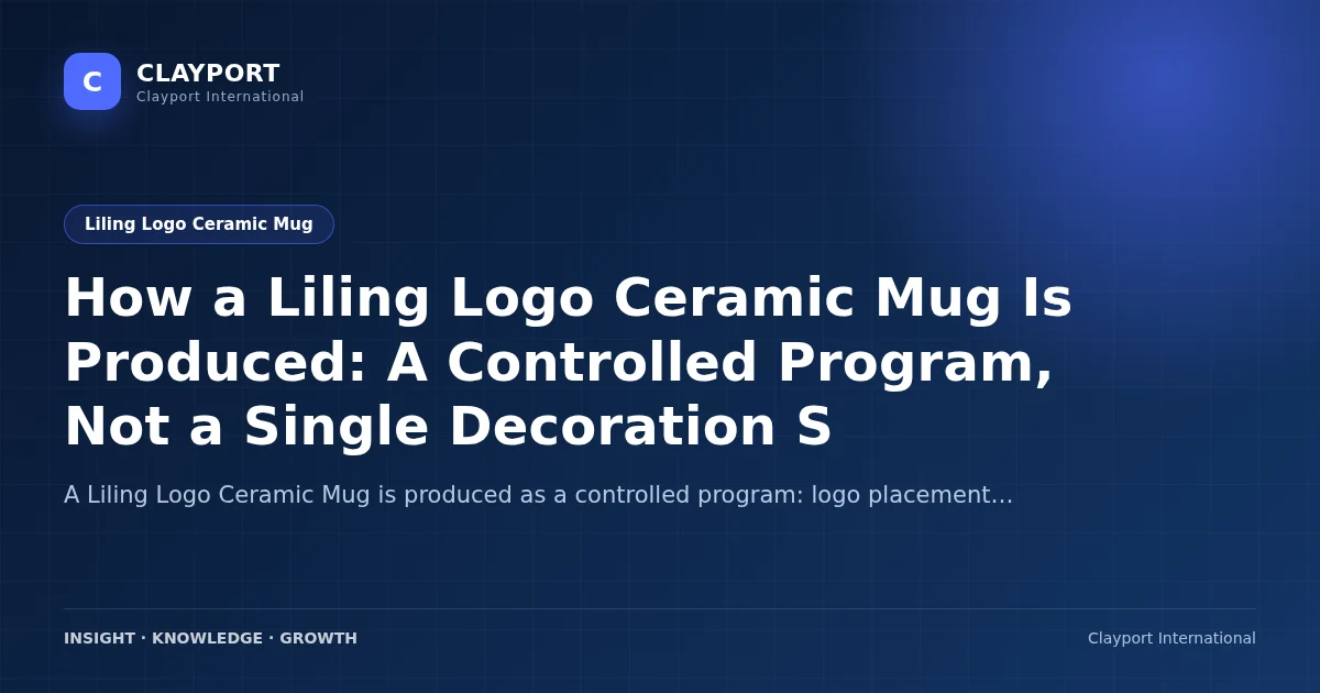 How a Liling Logo Ceramic Mug Is Produced: A Controlled Program, Not a Single Decoration Step