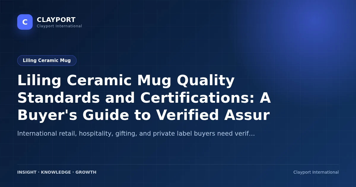 Liling Ceramic Mug Quality Standards and Certifications: A Buyer's Guide to Verified Assurance