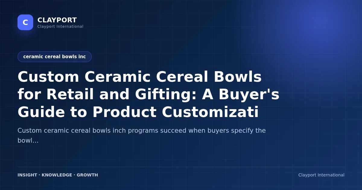 Custom Ceramic Cereal Bowls for Retail and Gifting: A Buyer's Guide to Product Customization and Variety