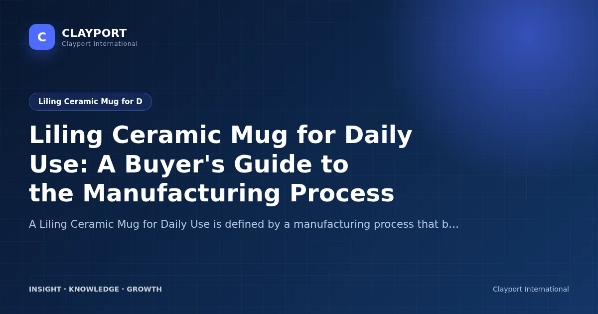 Liling Ceramic Mug for Daily Use: A Buyer's Guide to the Manufacturing Process