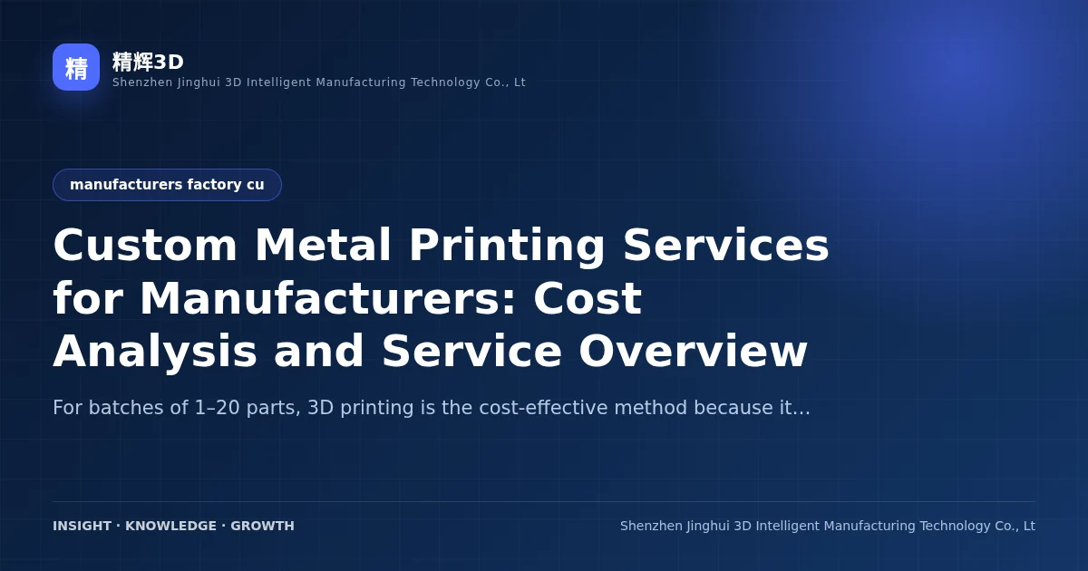 Custom Metal Printing Services for Manufacturers: Cost Analysis and Service Overview