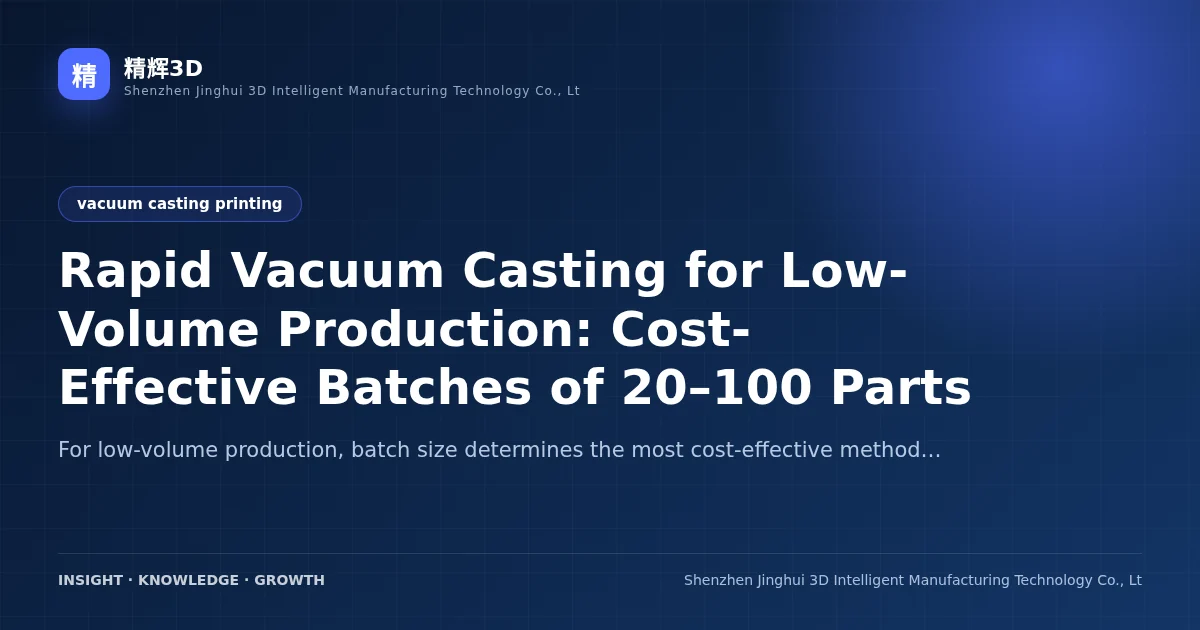 Rapid Vacuum Casting for Low-Volume Production: Cost-Effective Batches of 20–100 Parts