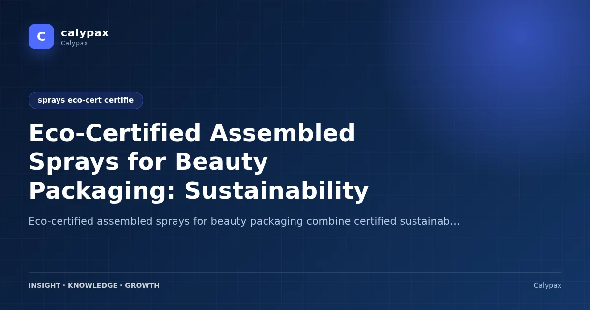 Eco-Certified Assembled Sprays for Beauty Packaging: Sustainability Meets Manufacturing