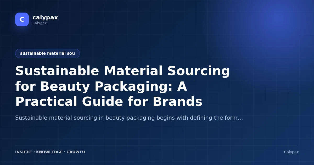 Sustainable Material Sourcing for Beauty Packaging: A Practical Guide for Brands